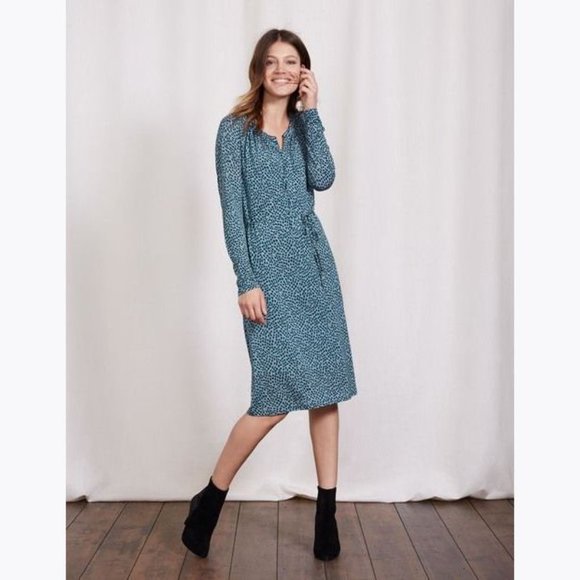 BODEN Blue Floral Knit 'Audrey' Dress sz 12 - Picture 7 of 7